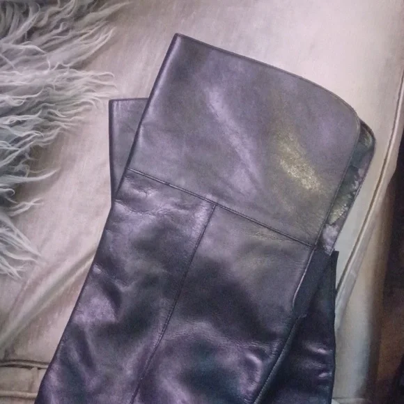 INC "TYLIEE" Black REAL Leather Over The Knee Boots sz.9 - Picture 4 of 6